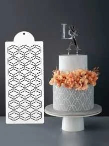 Large Geometric Design Cake Stencil