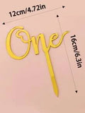"One" Cake Topper in Gold