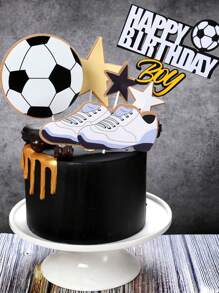 5pc Assort Soccer Themed Cake Toppers