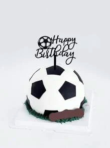 Soccer ball Happy Birthday Topper