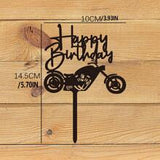 Happy Birthday, Motorcycle Cake Topper