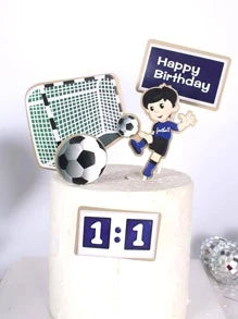 Soccer Themed Cake Toppers-5pc