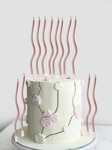 Rose Gold Long Twisted Candles-12pc