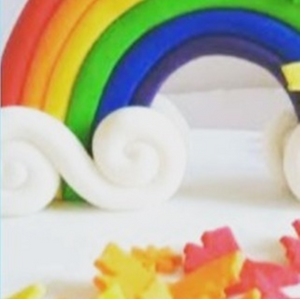 Butterflies & Rainbows Cake