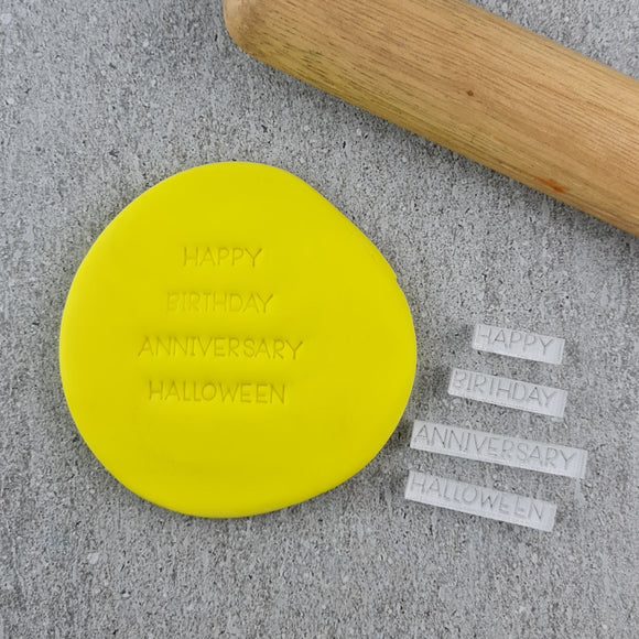 Custom Cookie Cutters - Birthday Mixed Message Embosser Set