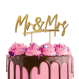 CAKE CRAFT | METAL TOPPER | MR & MRS | GOLD