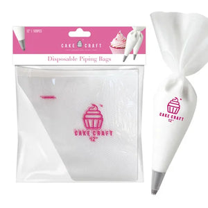 CAKE CRAFT | DISPOSABLE PIPING BAGS | LIGHTWEIGHT | 12 INCH | 100 PIECES